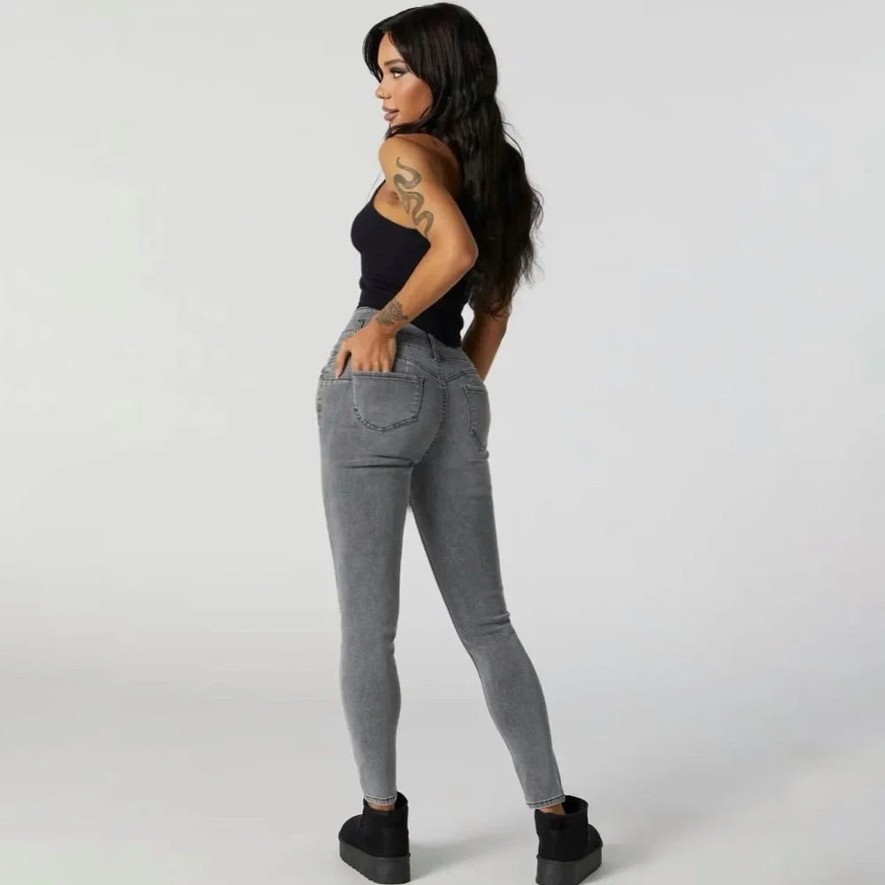 IBIZA 3-Tier Medium Wash Denim Skinny Jeans - Picture 2 of 2